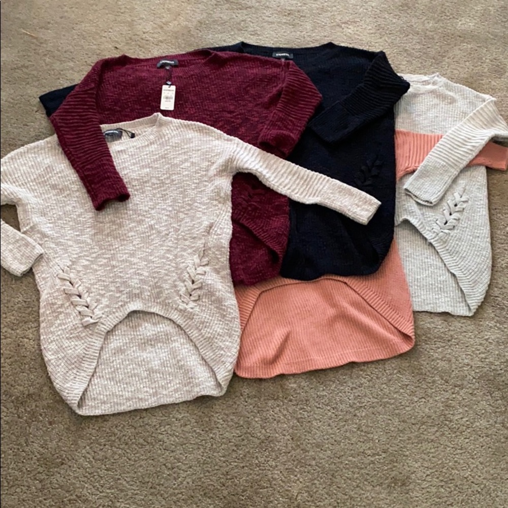 Lot of 5 Express sweaters XXS